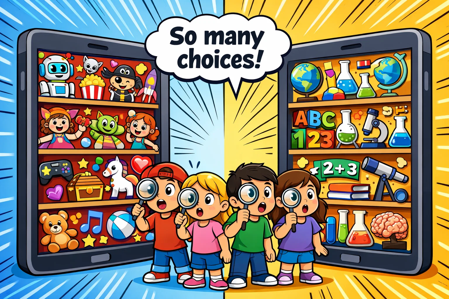 Kidoodle TV vs PBS Kids content library with cartoons and learning shows.
