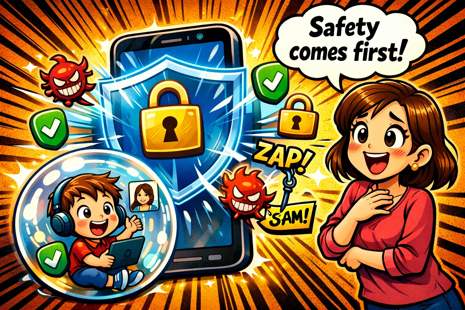 Kinzoo vs JusTalk Kids safety and privacy controls for children.
