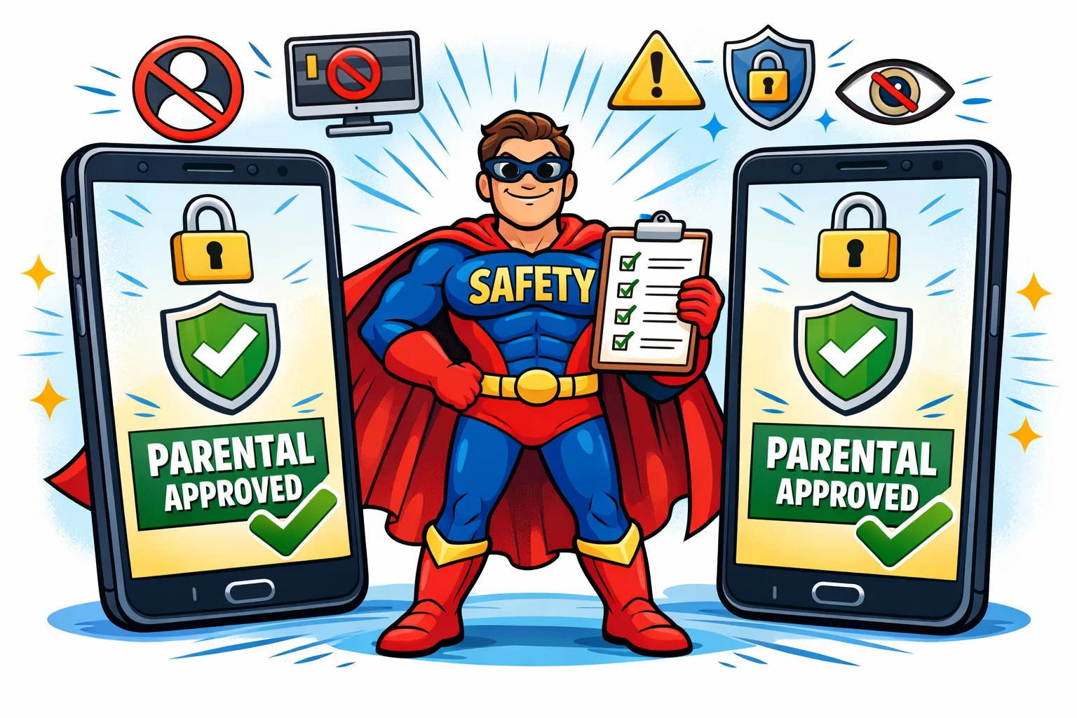 Kinzoo vs Messenger Kids safety features comparison showing parental controls and shields.