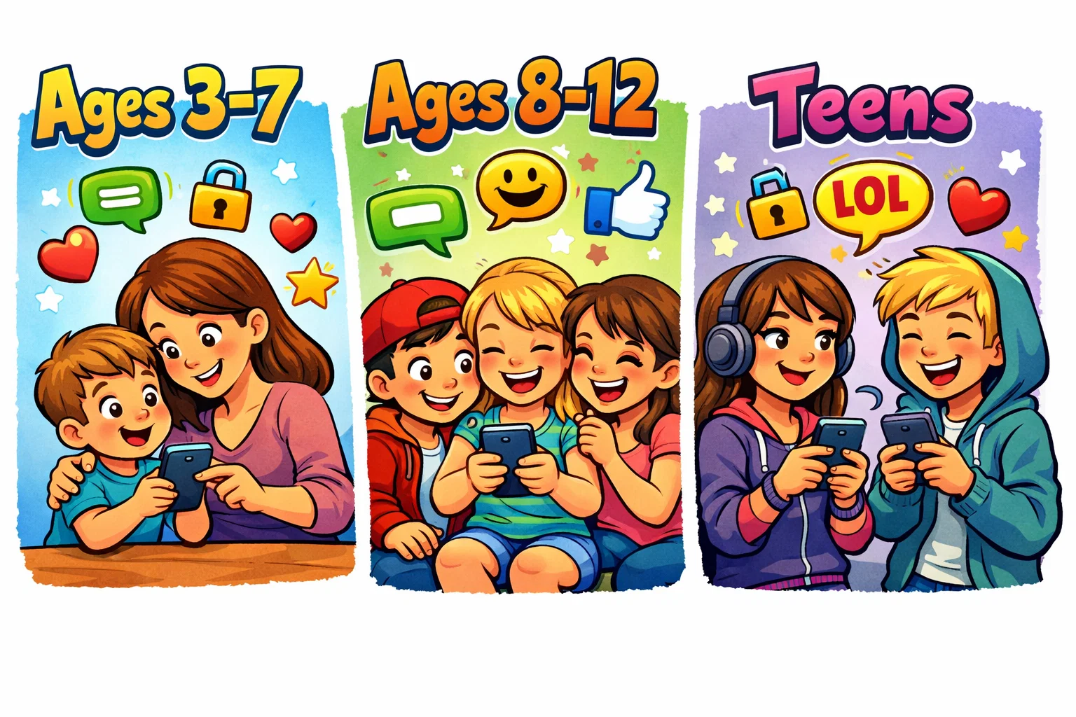 Kinzoo vs WhatsApp age suitability breakdown for kids and teenagers.
