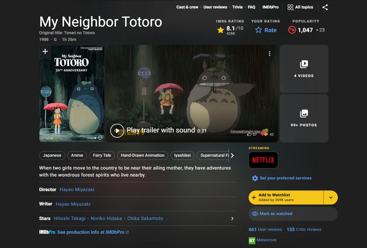 My Neighbor Totoro Screenshot