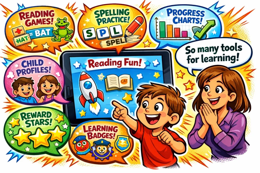  Nessy key features platform for kids with reading games spelling tools and progress tracking.
