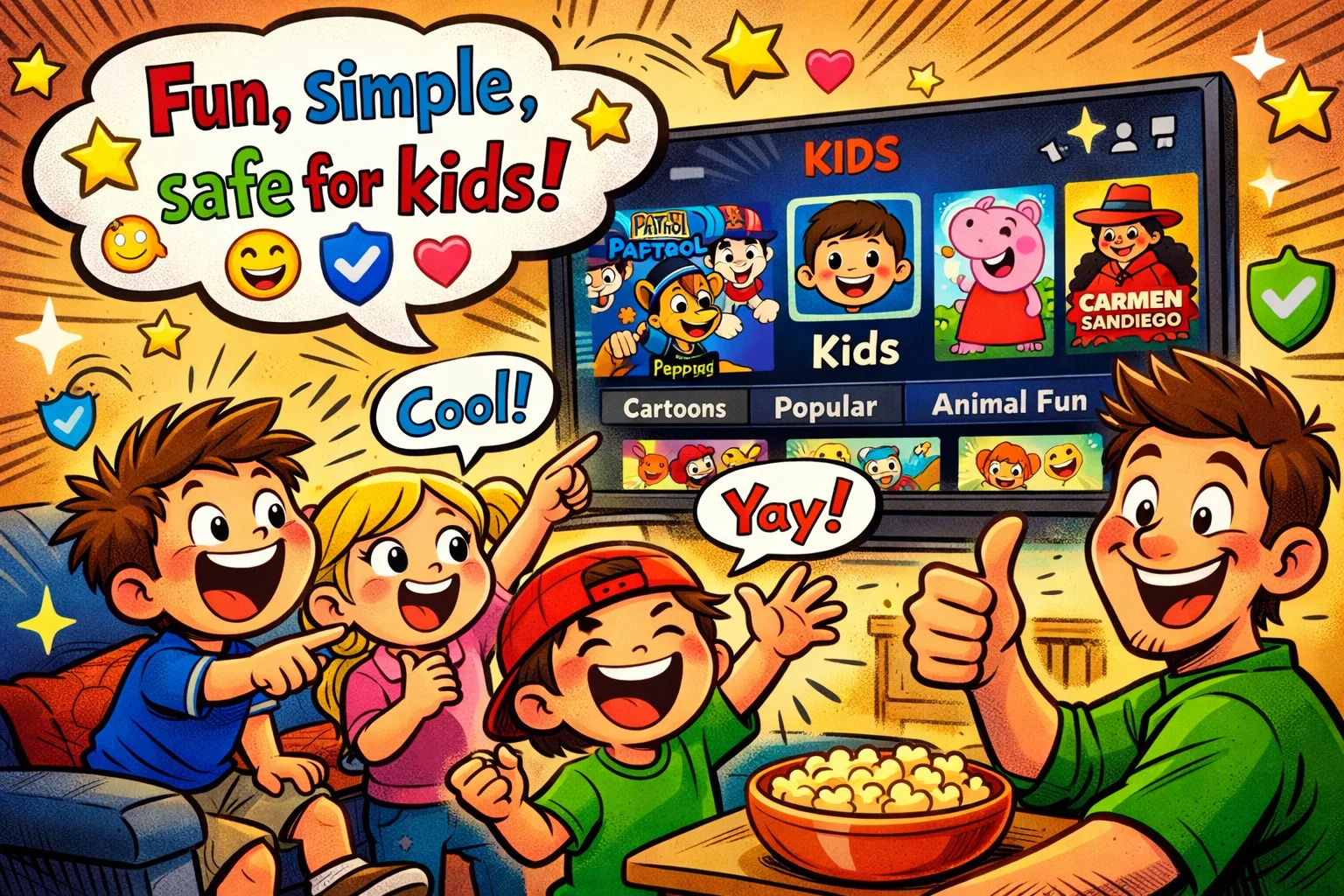 Netflix Kids review showing safe streaming for children in family home.