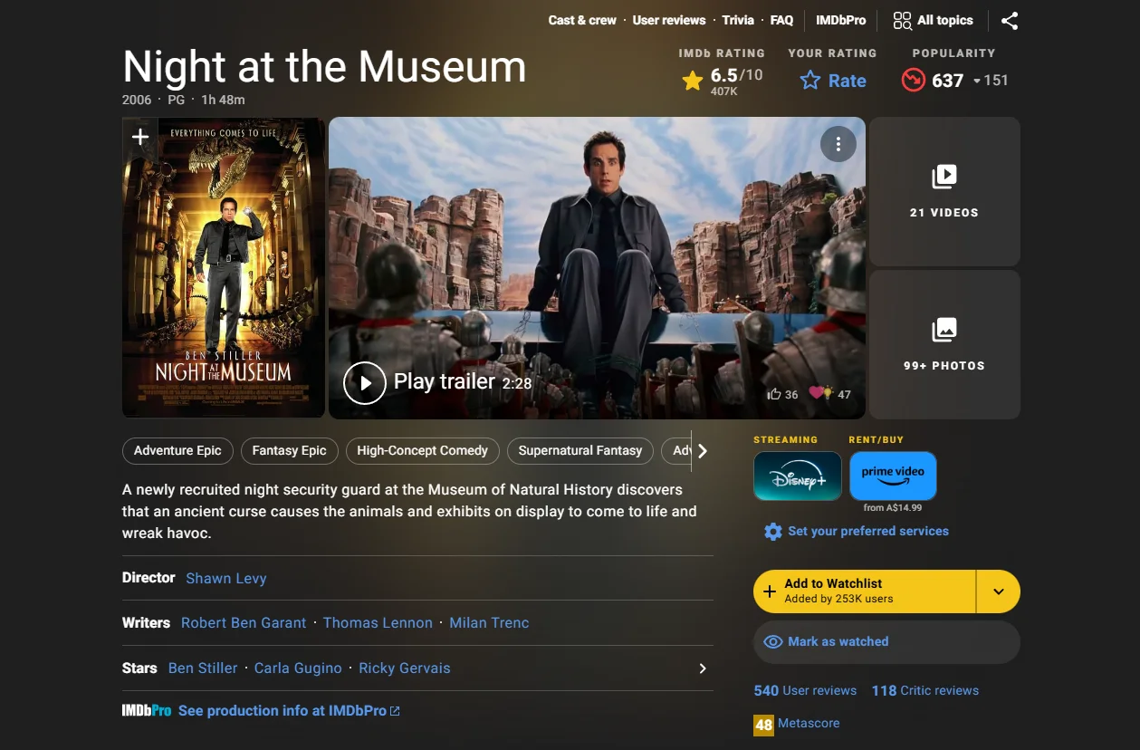 Night at the Museum Screenshot