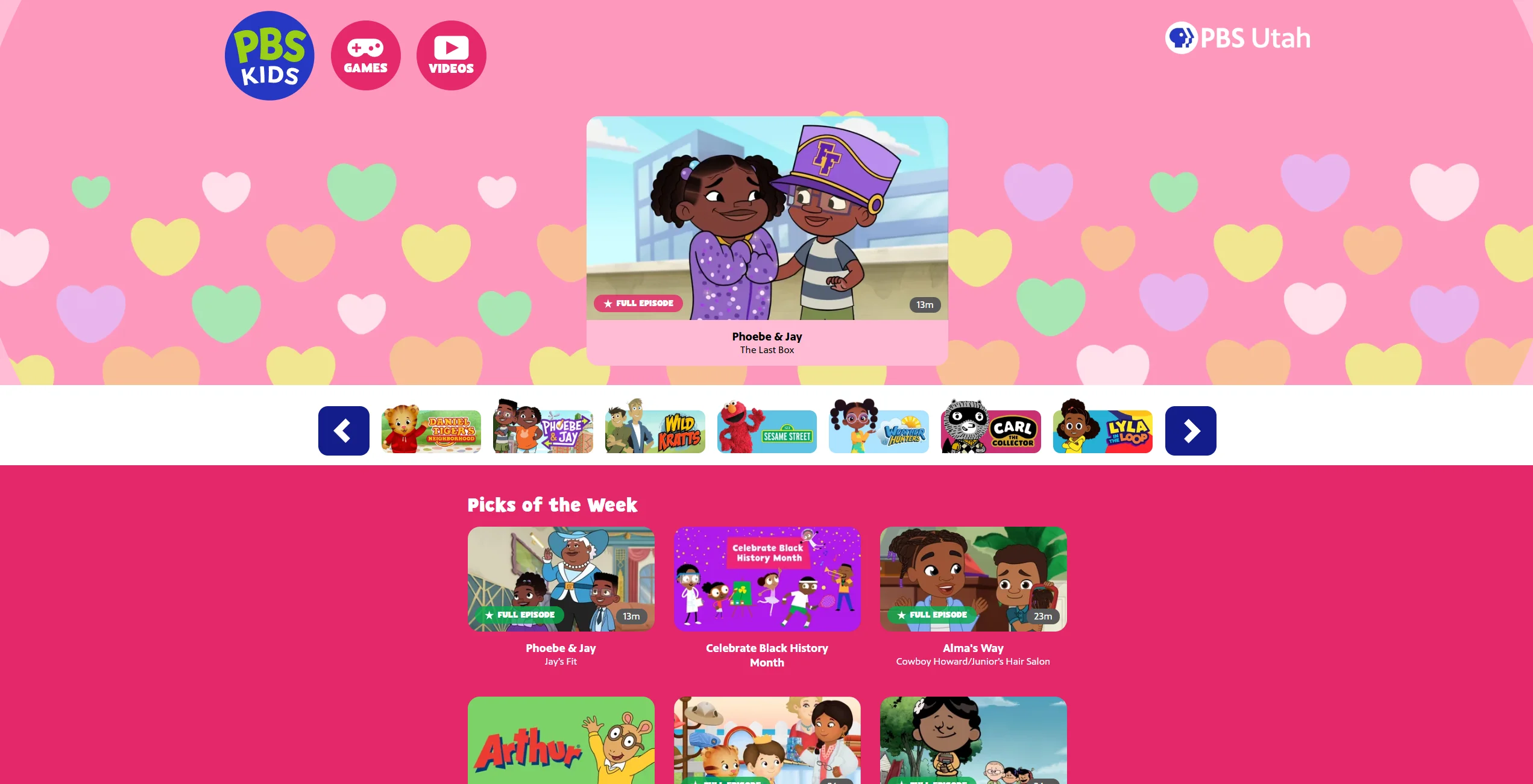 PBS Kids Web Screenshot.