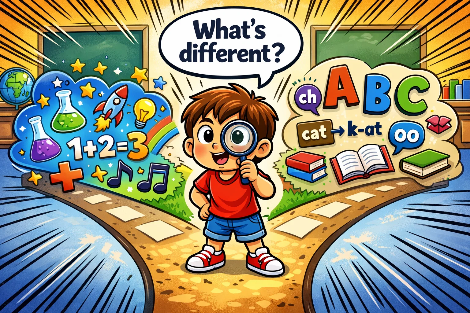 Core differences between phonics reading programs for early learners.