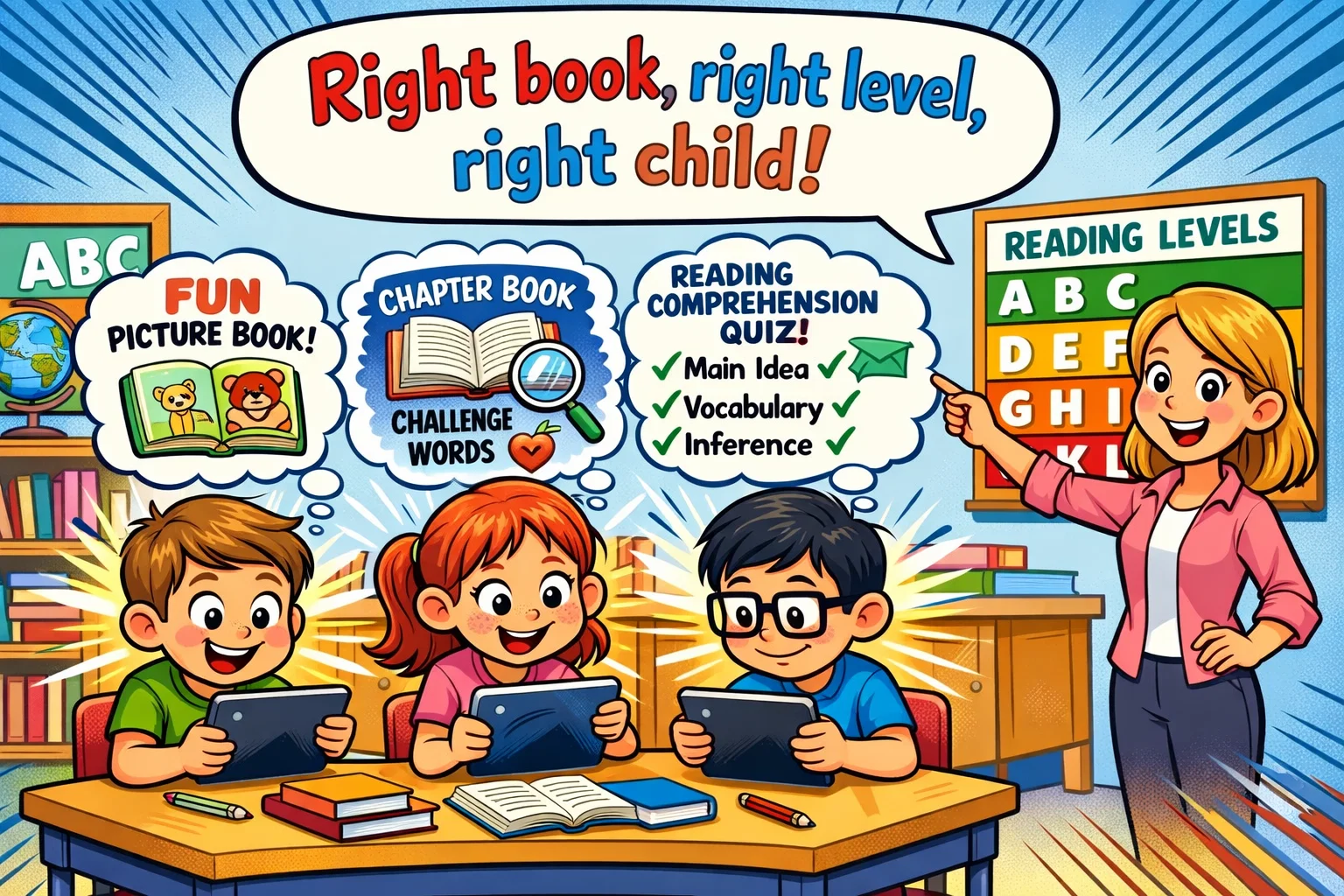 Raz Kids differentiate instruction with personalized reading levels for students.
