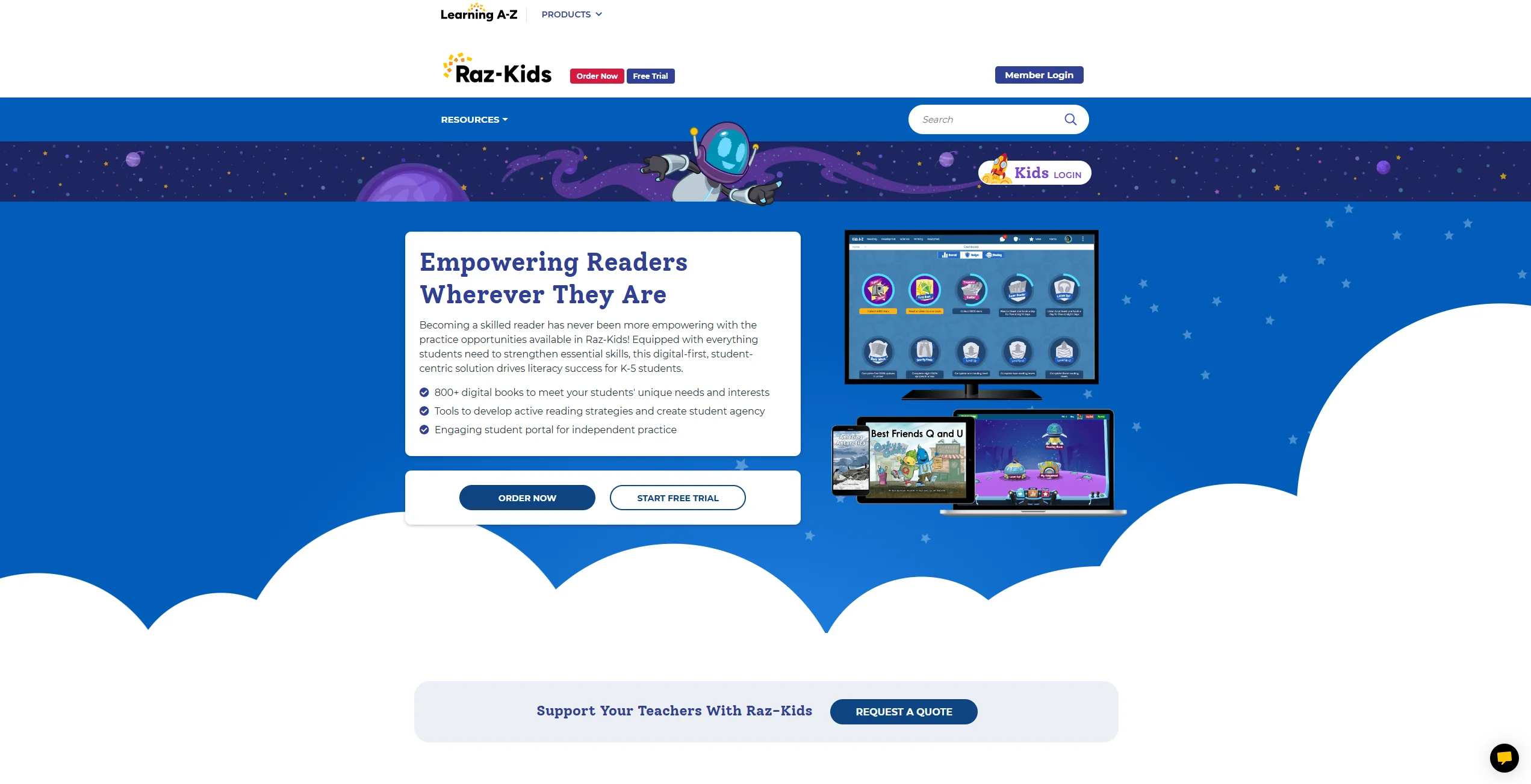 Raz-Kids Web Screenshot. 
