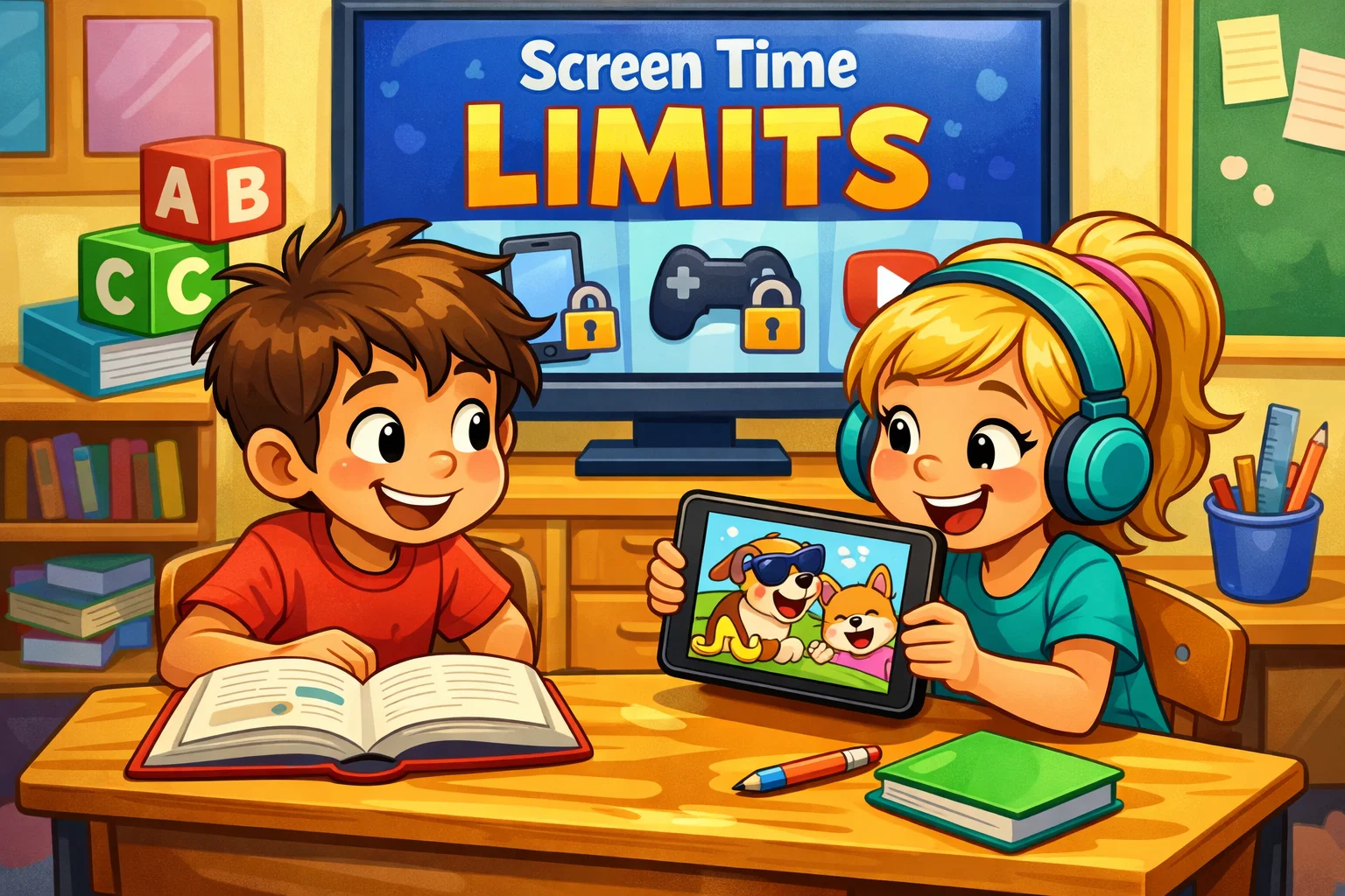 Kids distracted by videos and screen time limitations in Reading.com app.
