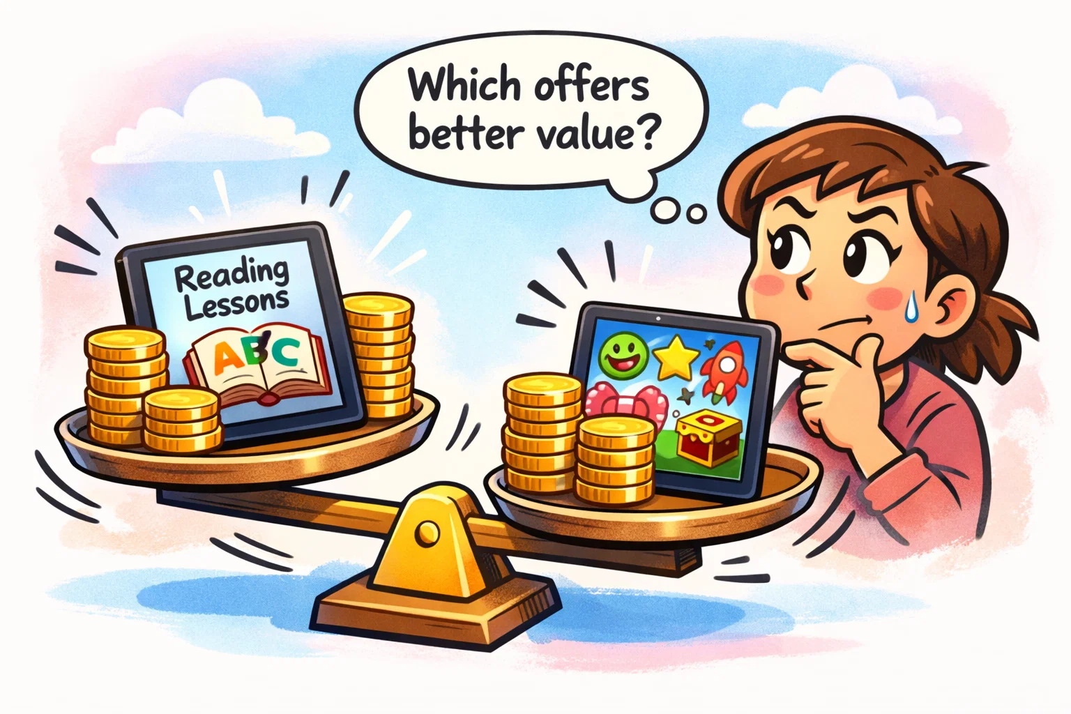  Reading Eggs vs Lingokids pricing comparison 2026 showing subscription value for families.
