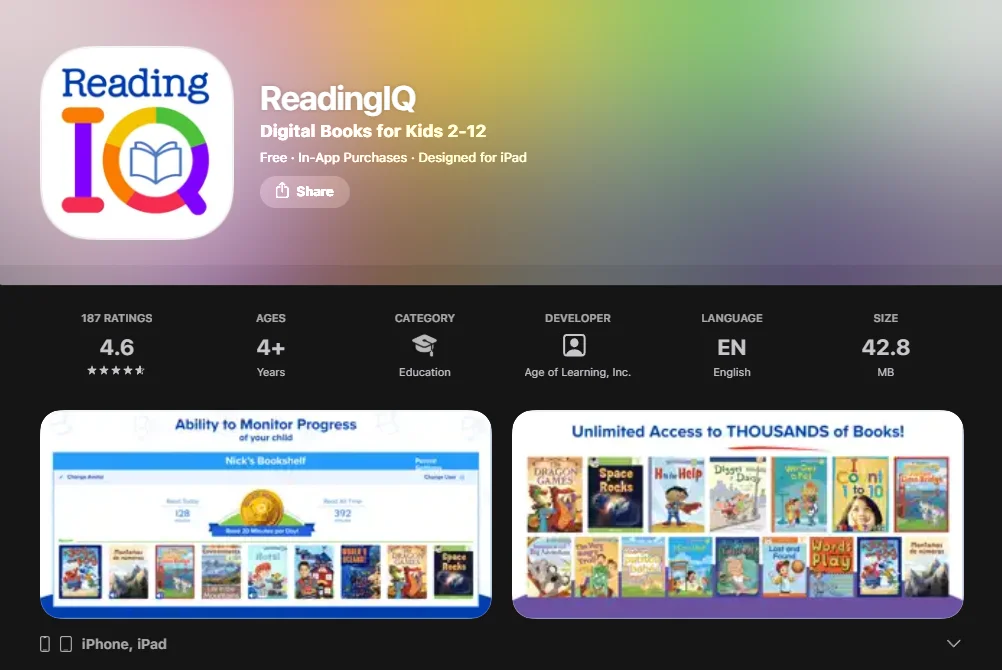  ReadingIQ App Screenshot
