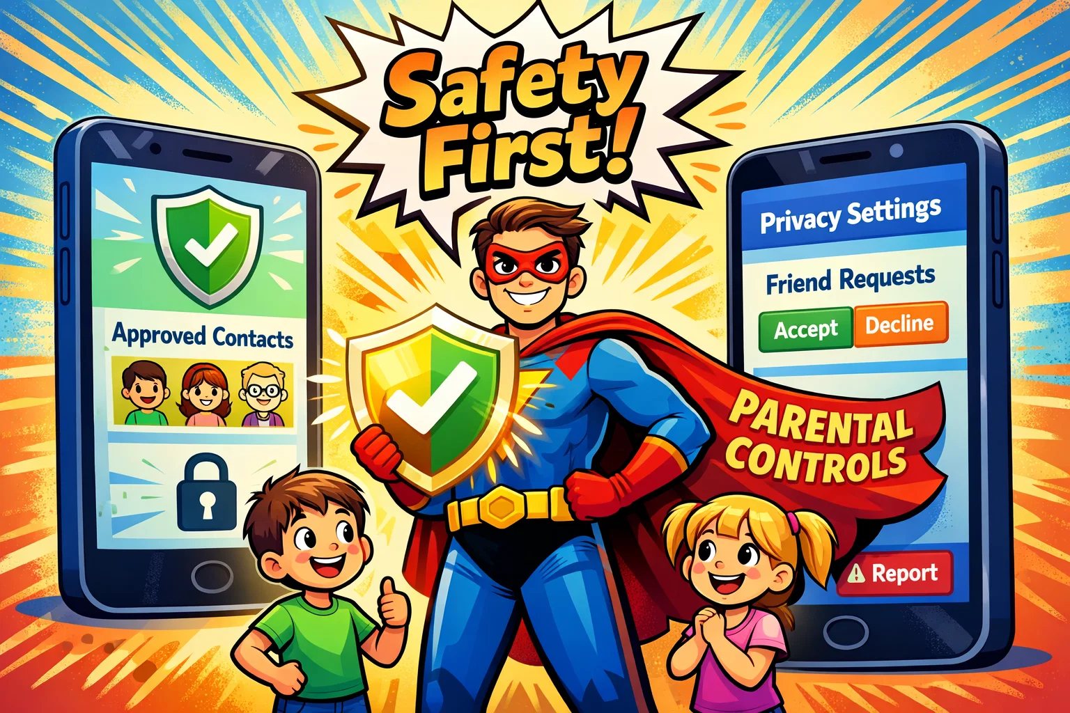 Safety parental control features in messaging apps for kids comparison.
