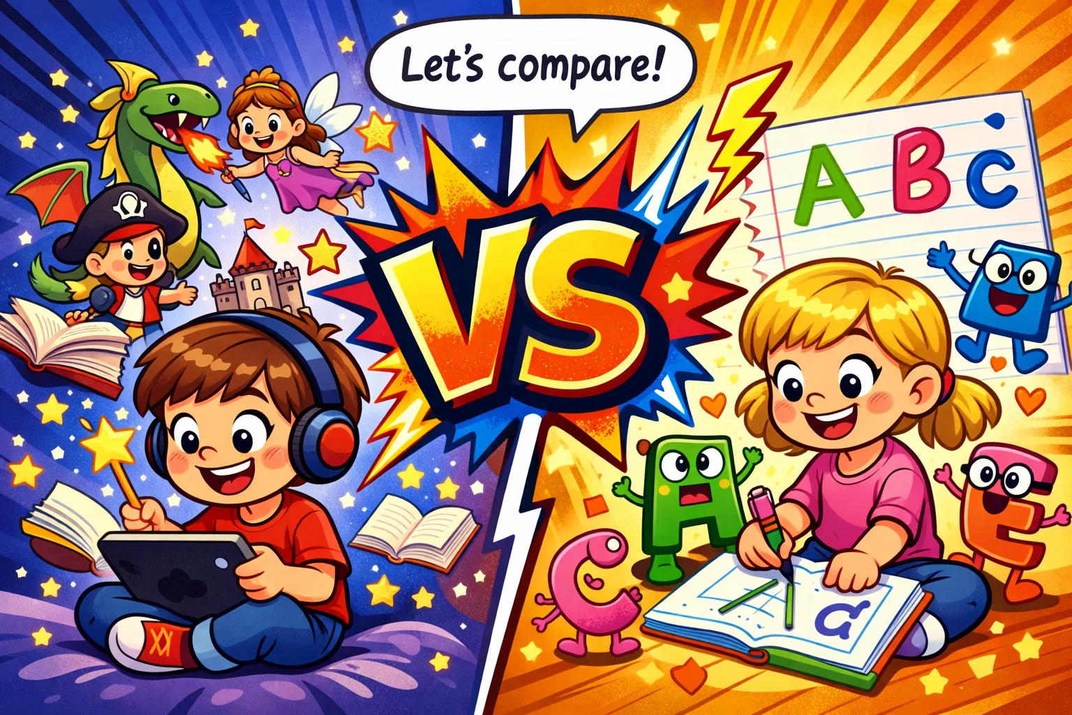 Side by side comparison Homer vs Duolingo ABC for kids.
