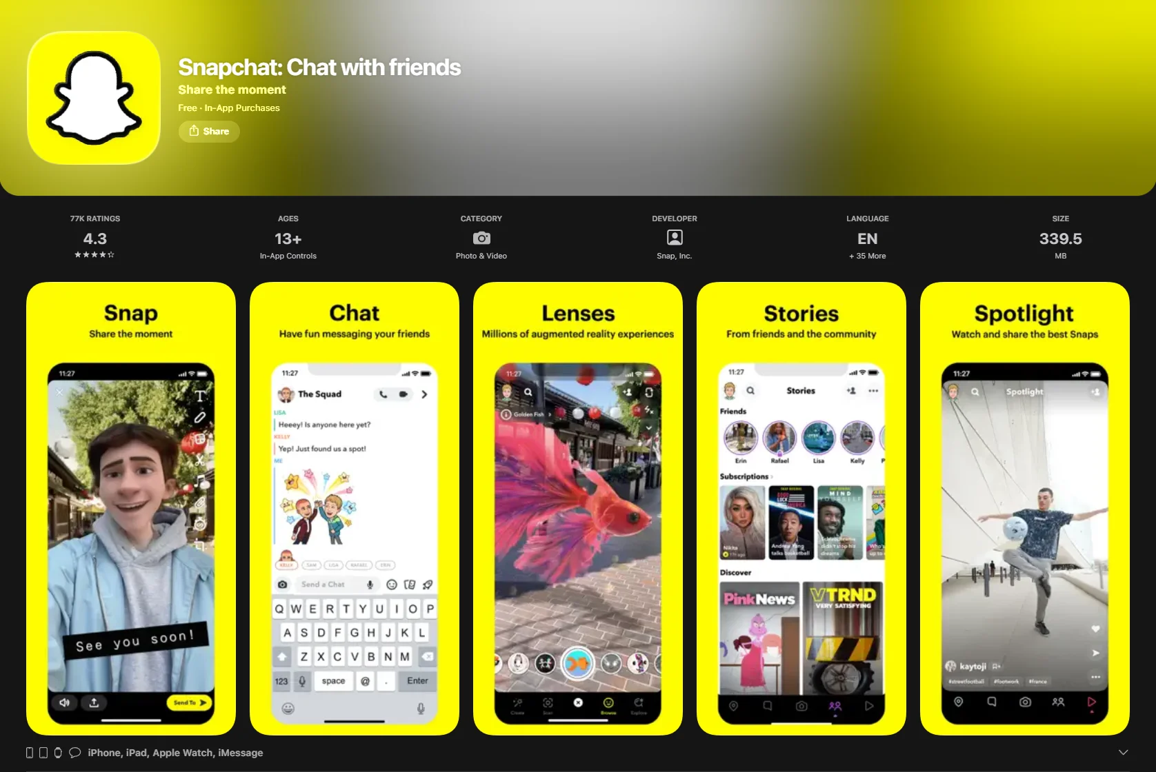 Snapchat App Screenshot.
