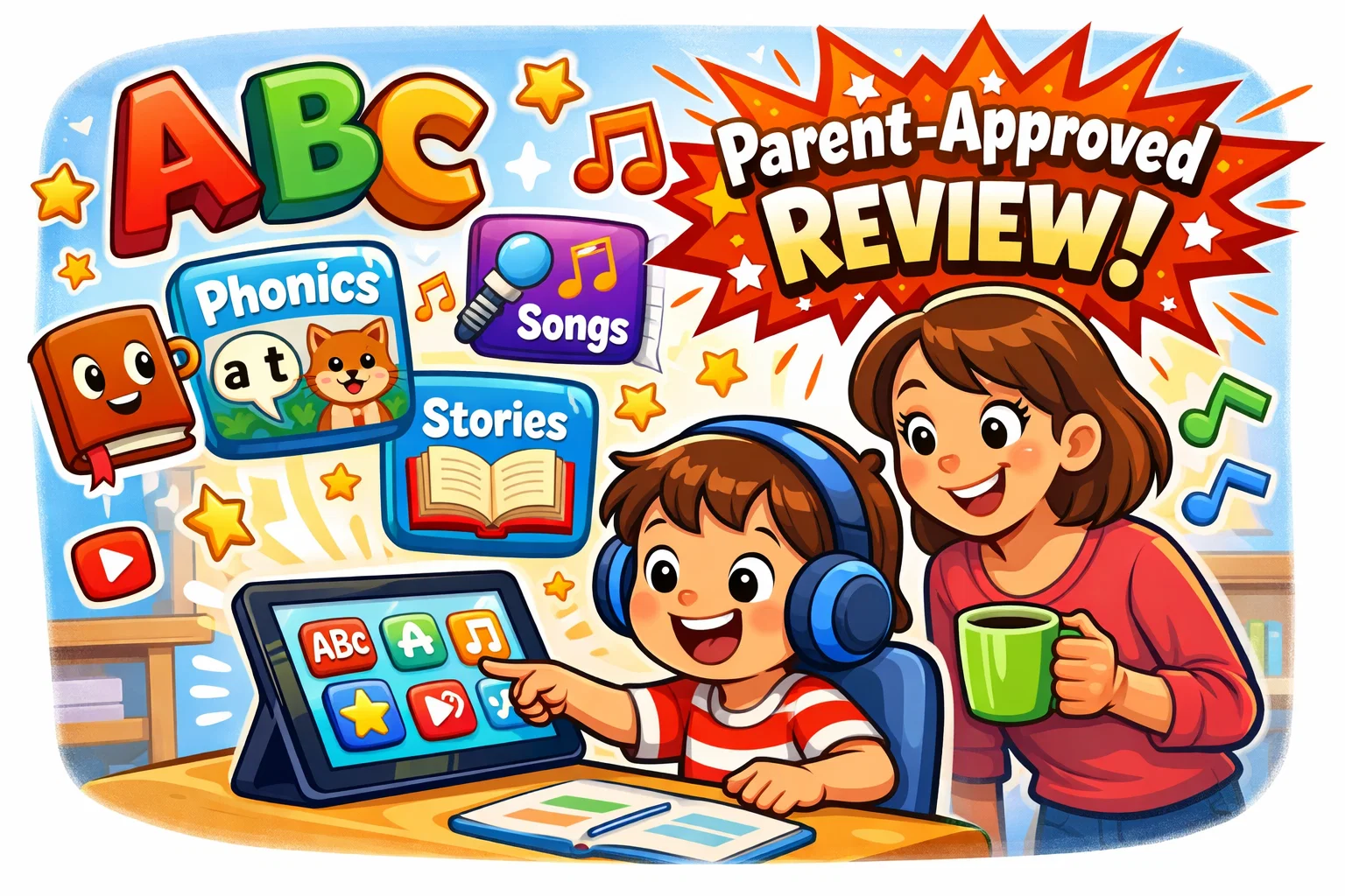  Starfall review learning app with child exploring reading activities and phonics games.
