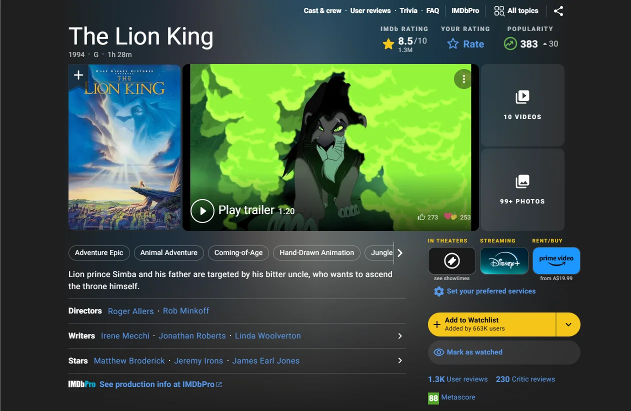 The Lion King Screenshot