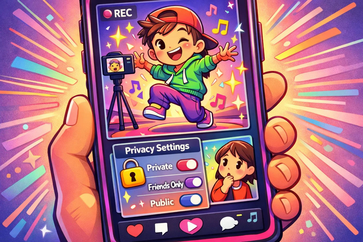  TikTok for kids detailed app review with creative features and safety settings.
