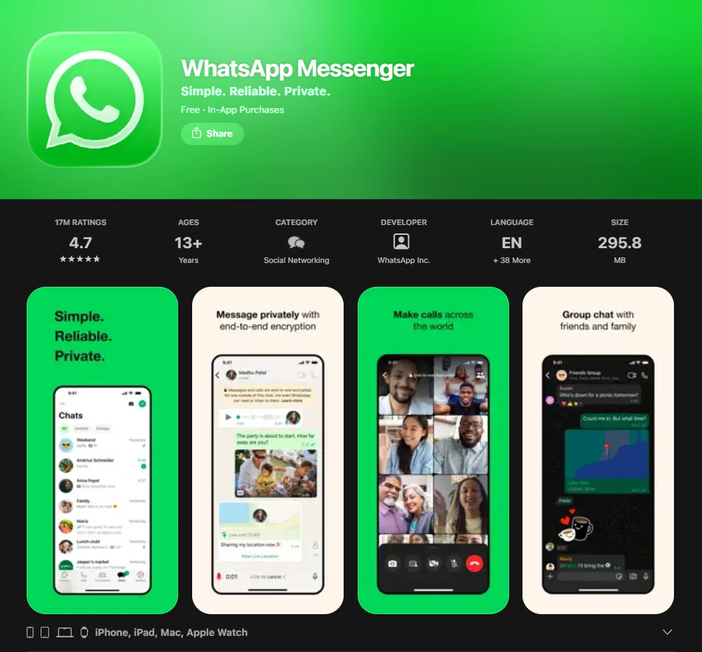  Screenshot of WhatsApp.
