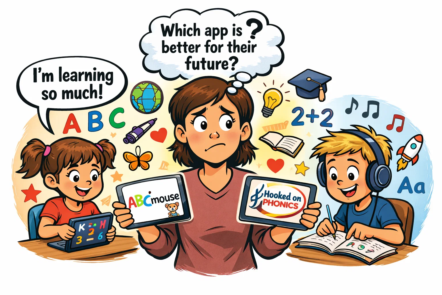  Which app is better for your child's learning, comparing ABCmouse and Hooked on Phonics.
