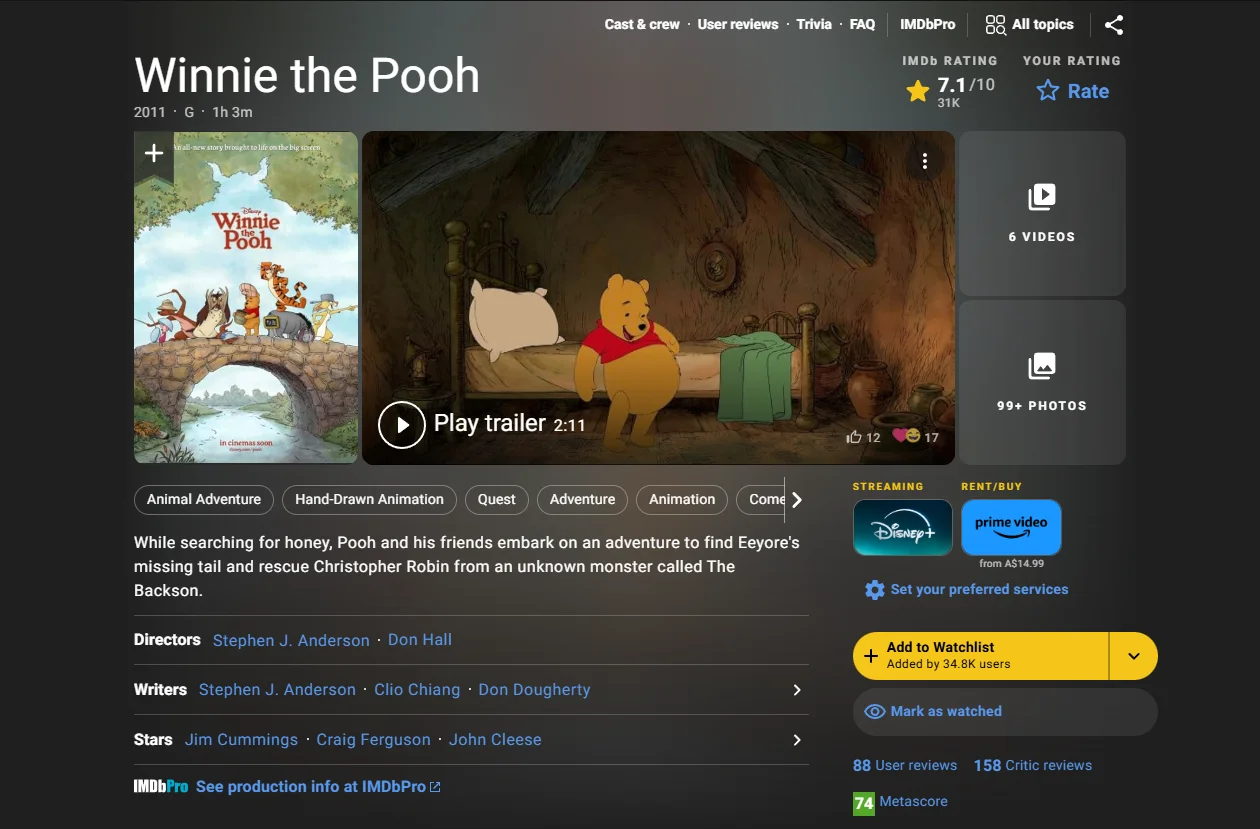 Winnie the Pooh Screenshot