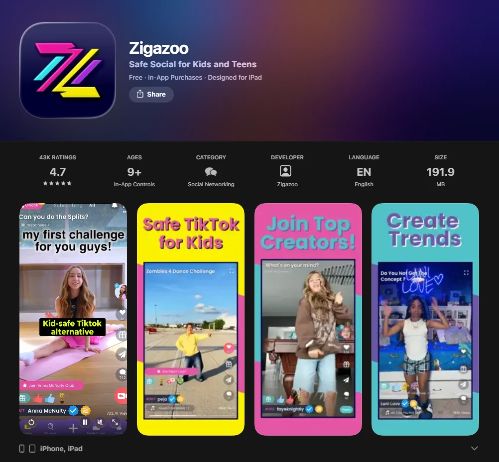  Zigazoo App Screenshot.
