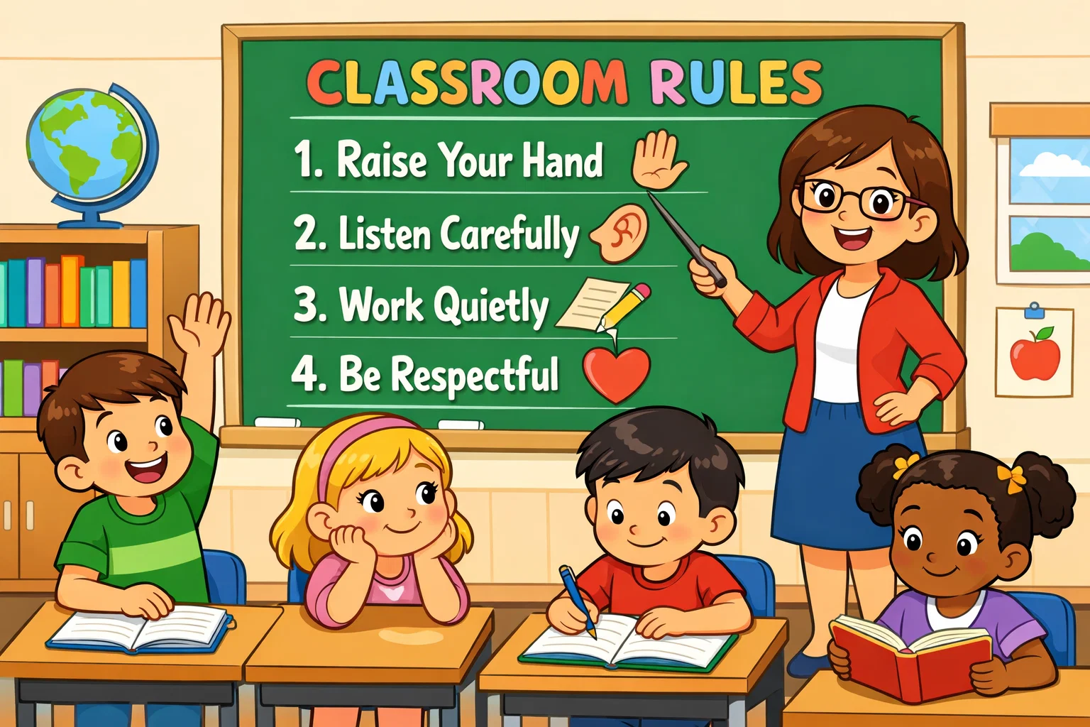 Best classroom rules for demo teaching with students following teacher directions.
