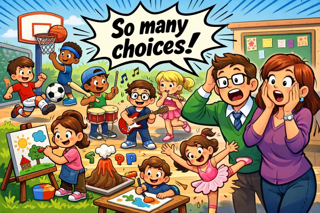 Best extracurricular activities for kids, participating in sports, music and art.