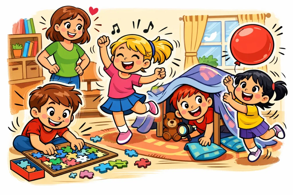 Best indoor games for kids at home with fun, learning, and active play.