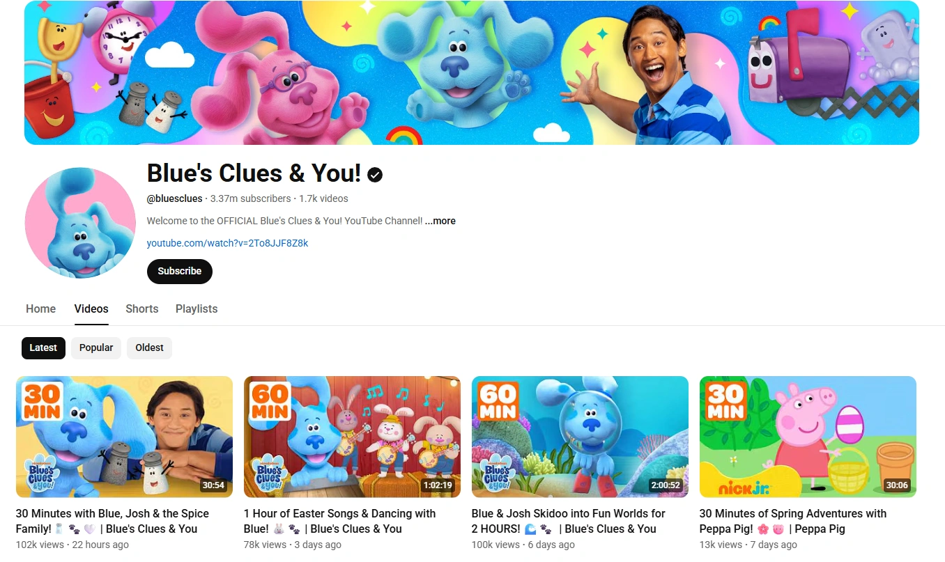 Blues Clues &You cartoon building critical thinking and problem solving.
