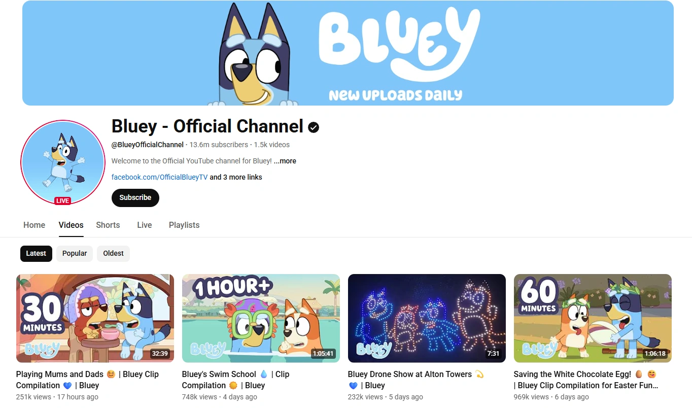 Bluey cartoon showing family play and emotional learning for young kids.
