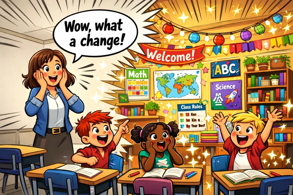 Classroom decoration ideas transforming a learning environment into a vibrant space.