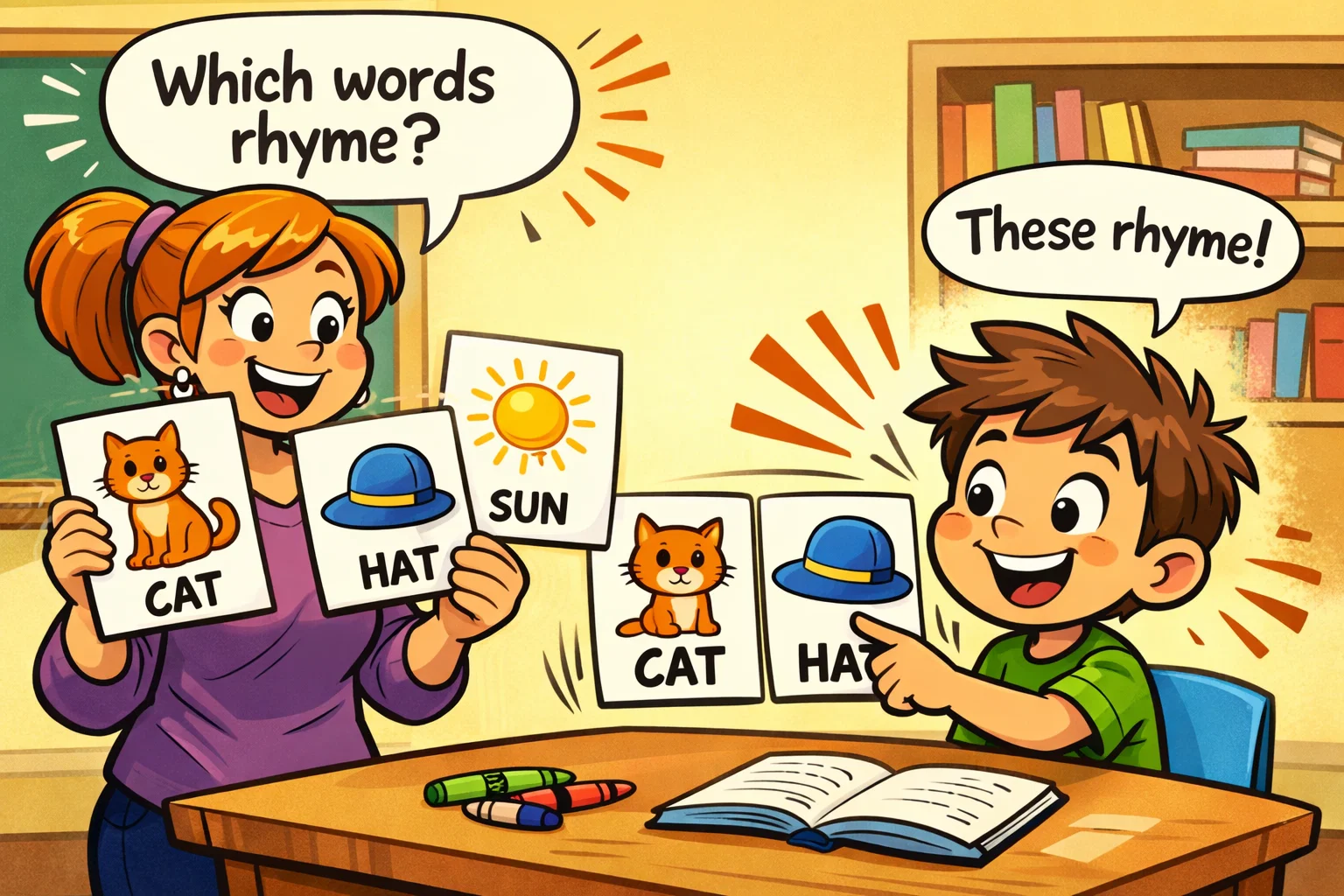 Does your child know how to rhyme with picture cards and guided learning.
