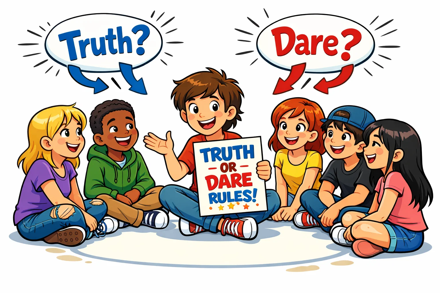 How to play truth or dare teens sitting in a circle and choosing truth or dare.
