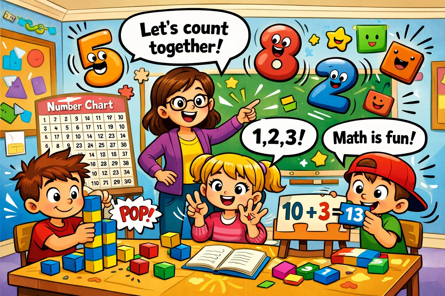How to teach number sense with classroom activities and engaged students learning math.