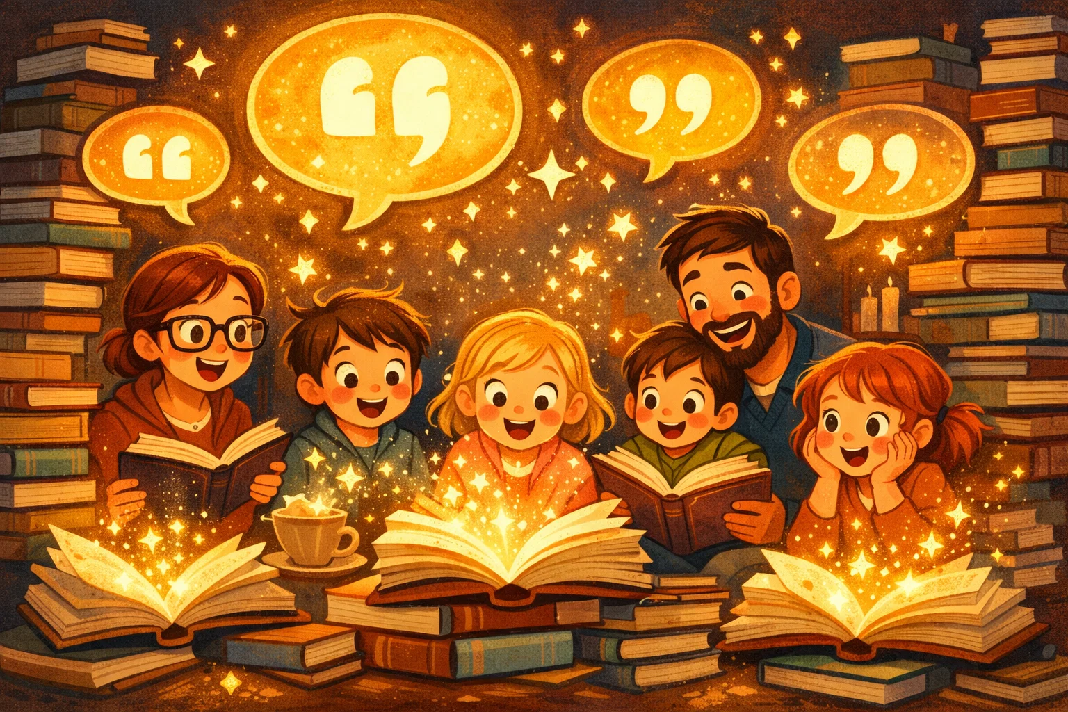 Inspirational slogans learning wisdom with kids reading and gaining knowledge. 