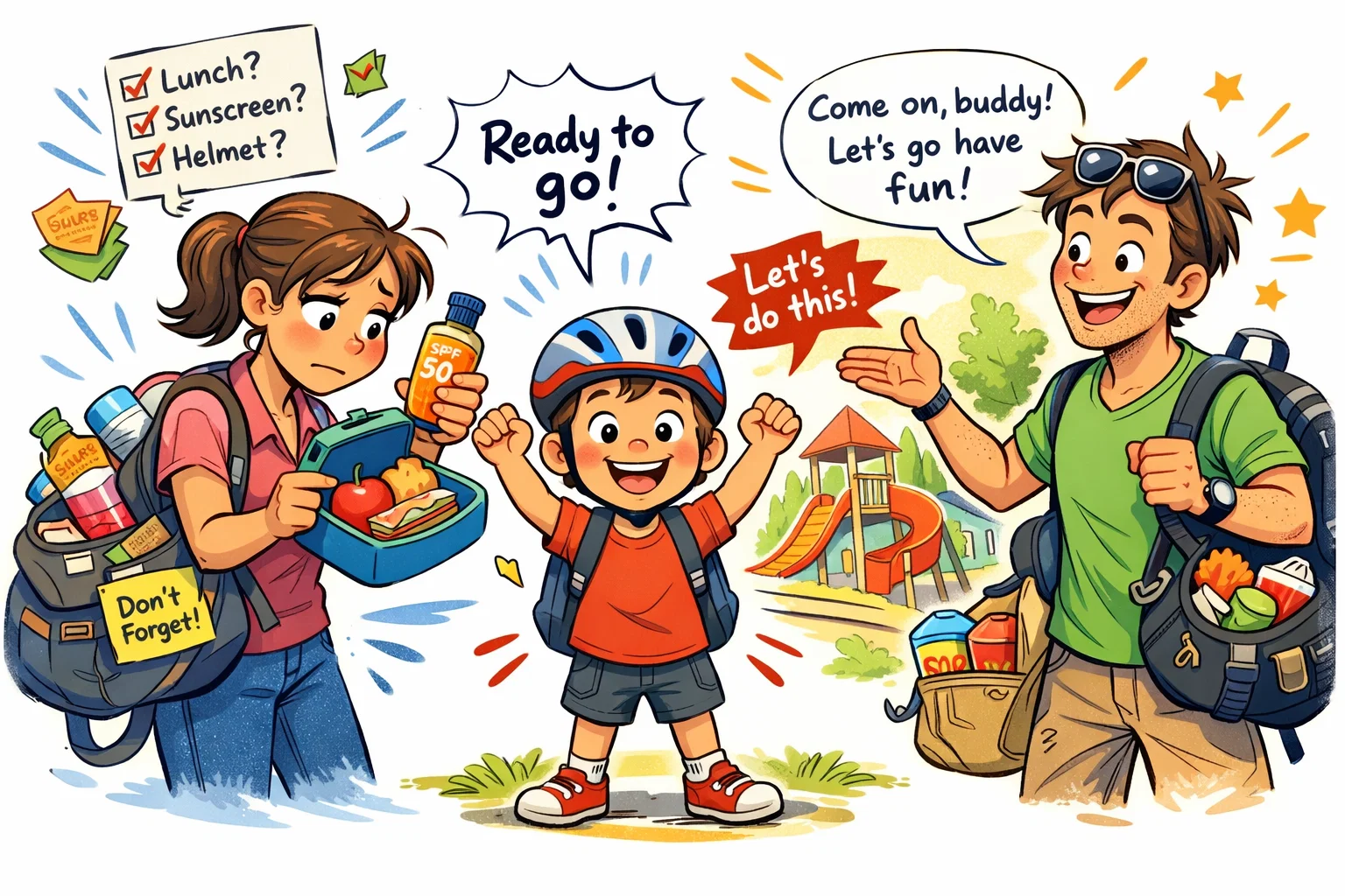 Moms and dads differ in parenting approach during everyday child care.