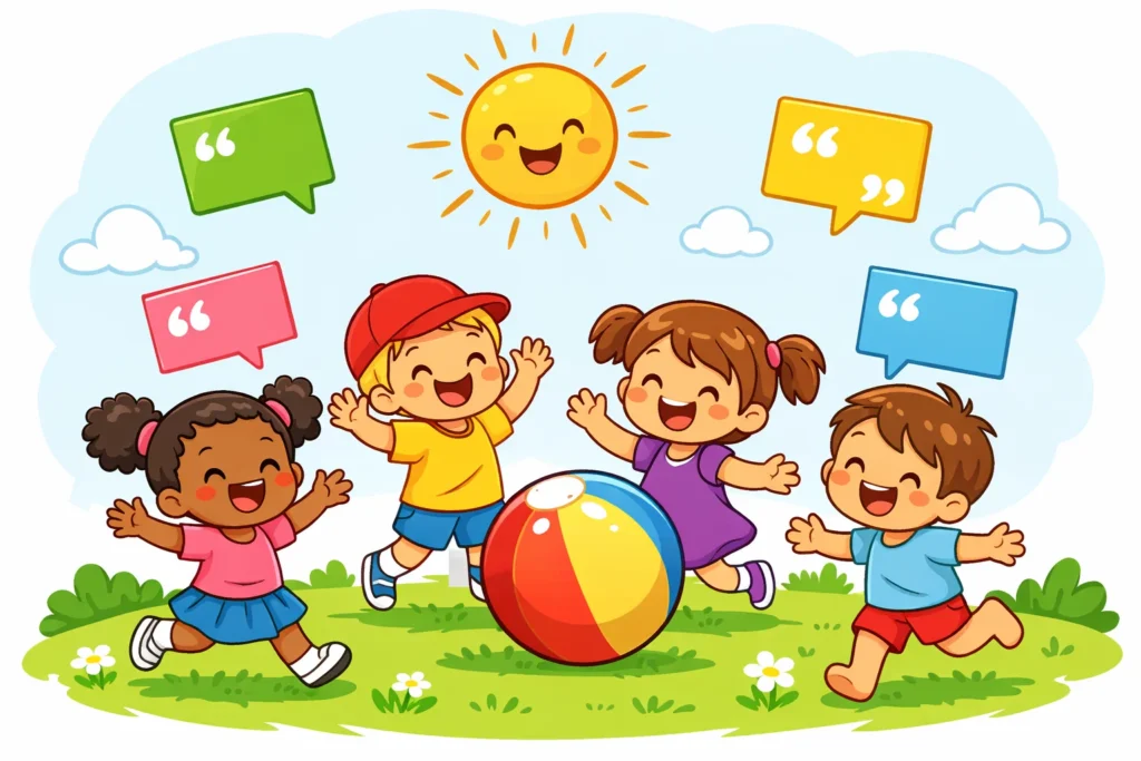 Short summer quotes for kids 2026 cover image with happy kids outdoors.