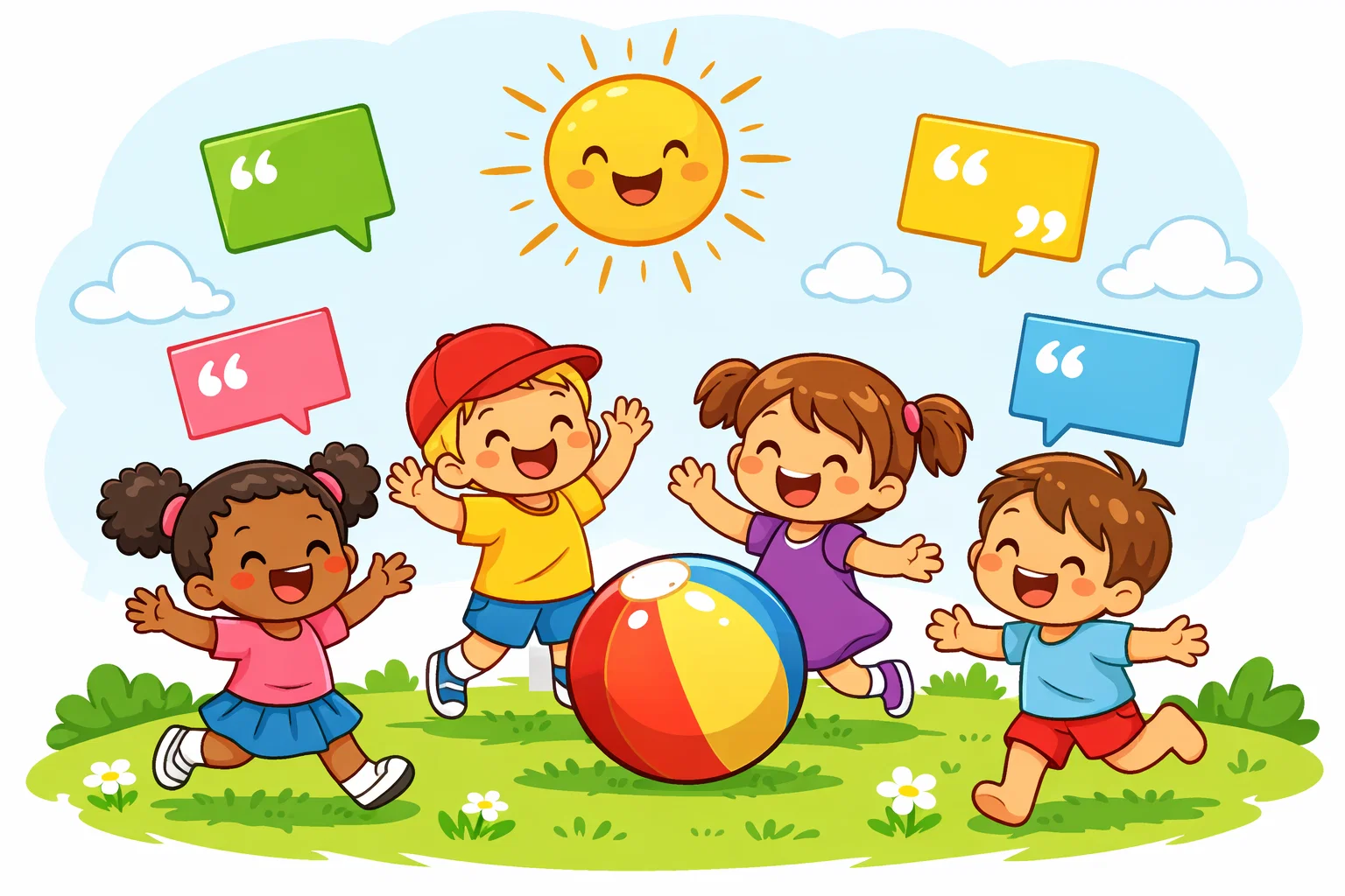 Short summer quotes for kids 2026 cover image with happy kids outdoors.