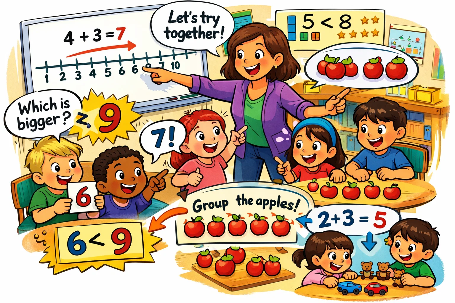 Strategies to teach number sense with kids learning through hands on math activities.
