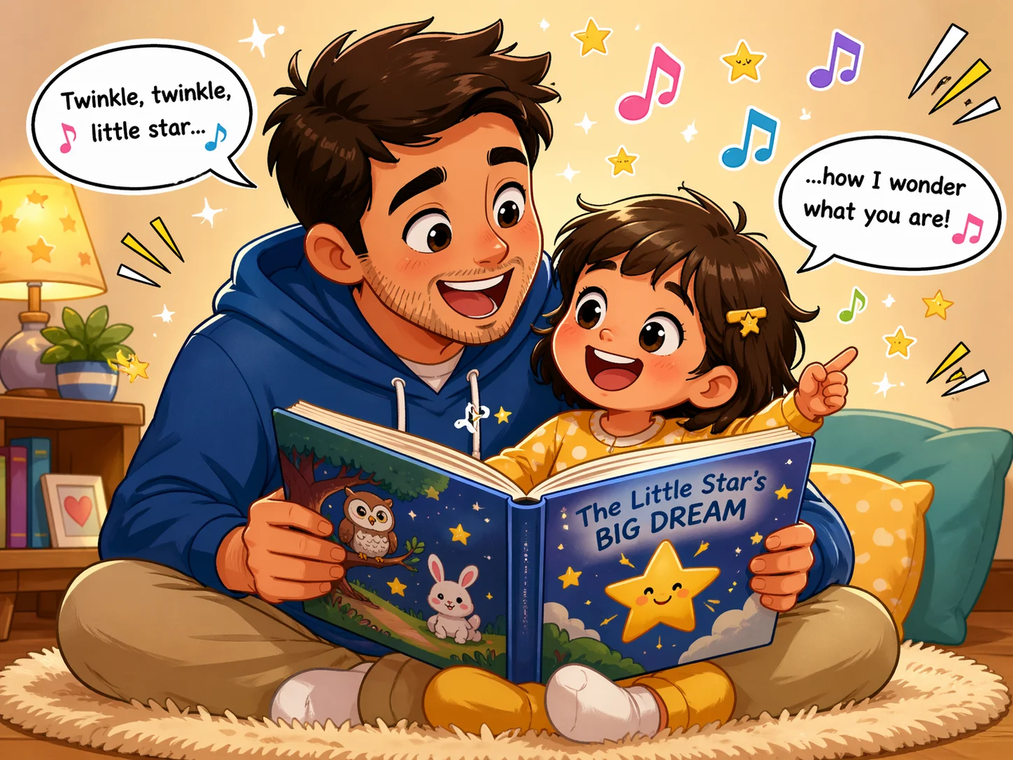 What is a nursery rhyme moment with parent and child reading and singing together.