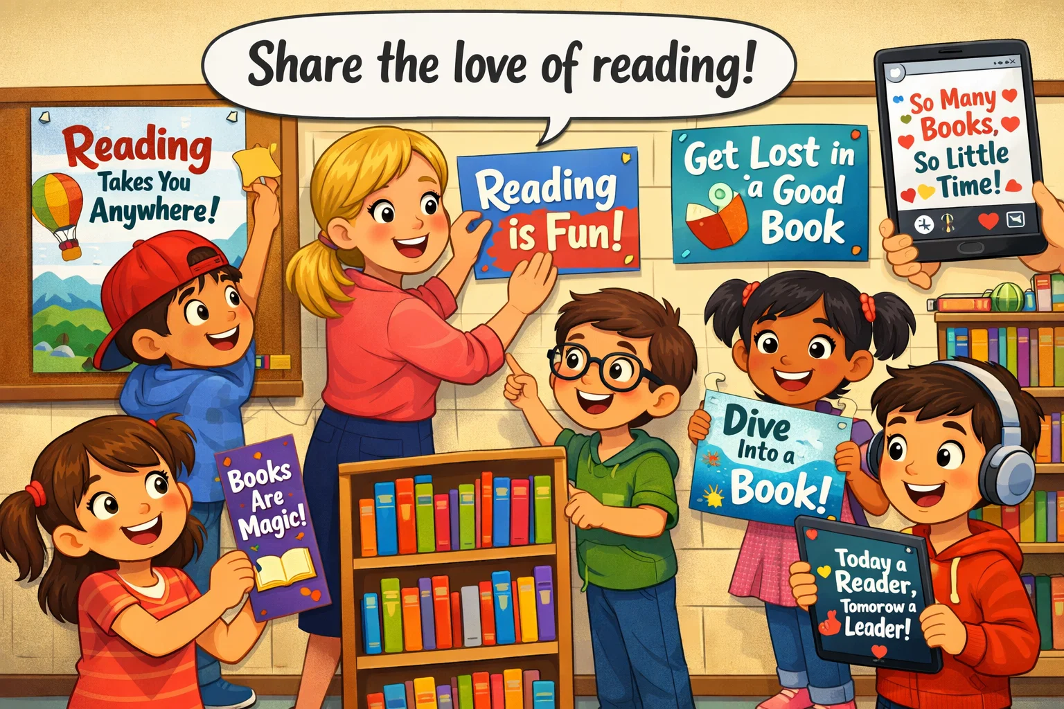 Where to use book slogan quotes with posters bookmarks and classroom ideas. 