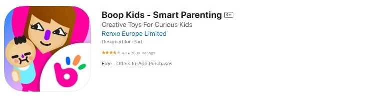 Screenshot der Boop Kids-App.