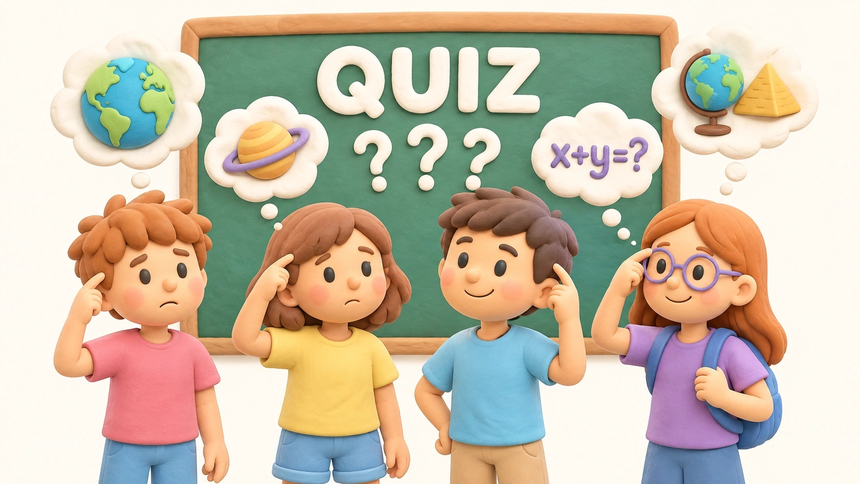 Ältere Kinder lösen schwierige Wahr-oder-Falsch-Fragen zu Naturwissenschaften und Geschichte.