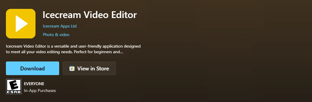 Ein Screenshot der Icecream Video Editor-Software, einer einfachen Desktop-App für Kinder.
