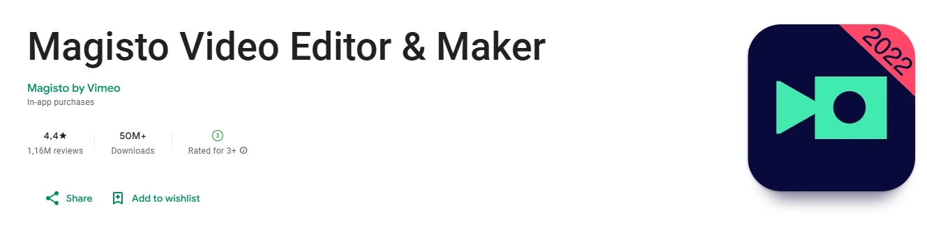 Ein Screenshot der Magisto-App, einem KI-gestützten Videoeditor für Kinder.