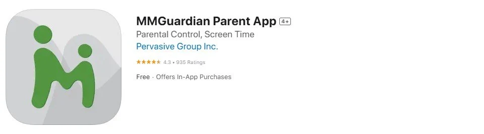 Captura de tela da loja de aplicativos do MMGuardian