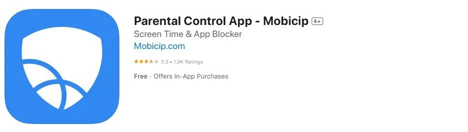Captura de pantalla de la tienda de aplicaciones de Mobicip
