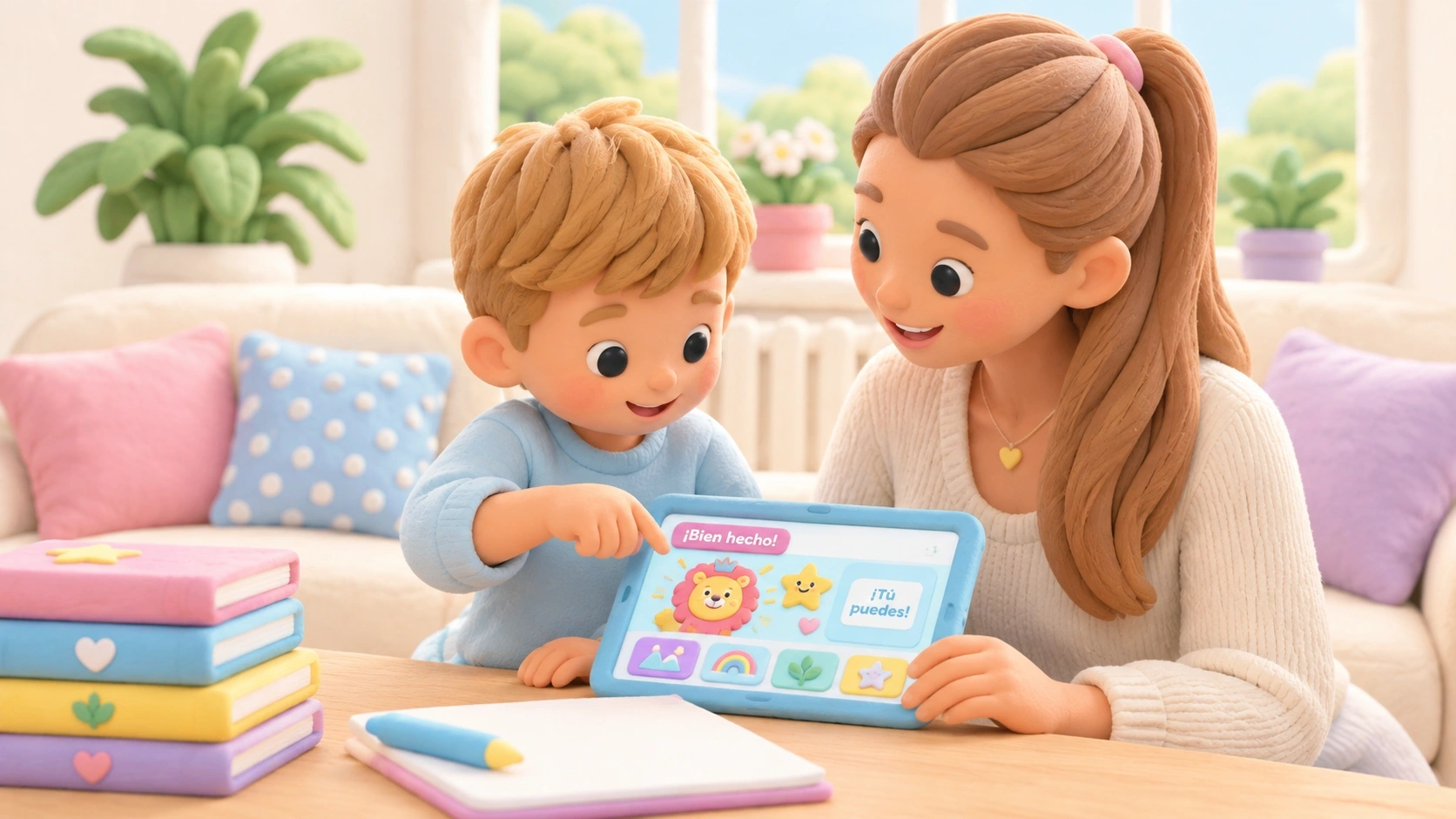Un padre supervisa qué ven los niños en YouTube y establece normas sobre el tiempo de pantalla.